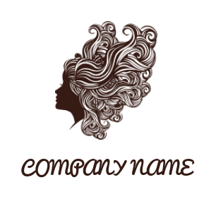 create a beauty logo vintage girl face with long hair