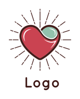 make a dating logo vintage heart with rays - logodesign.net