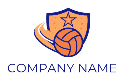 create a sports logo volleyball shield with swooshes - logodesign.net
