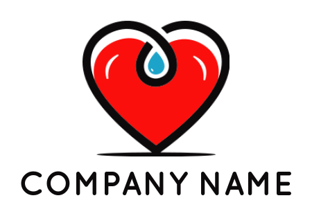 dating logo template water drop in line art heart - logodesign.net
