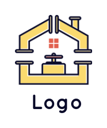 construction logo water pipes forming house