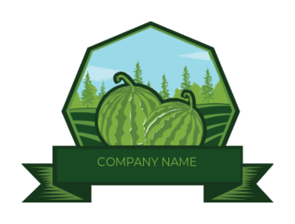 create a food logo watermelon farm illustration