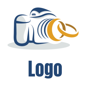 photography logo icon wedding rings merged with camera - logodesign.net
