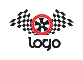 transportation logo of wheel on checkered flag