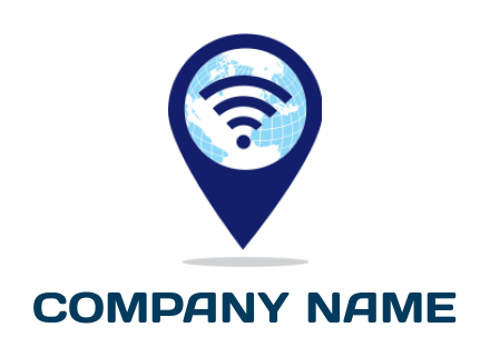 create a internet logo WiFi globe and location