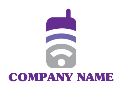 create a communication logo with a WiFi mobile 