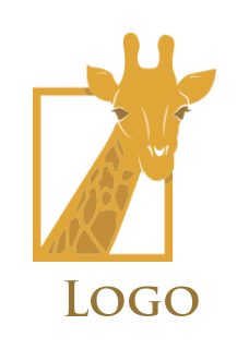 animal logo maker giraffe head in frame