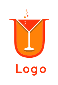alphabet logo wine glass forming Letter Y