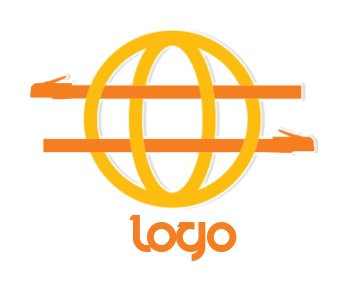 create an internet logo maker wires on a globe