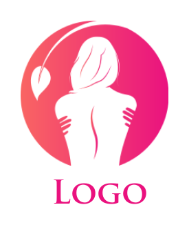 spa logo icon negative space woman in circle