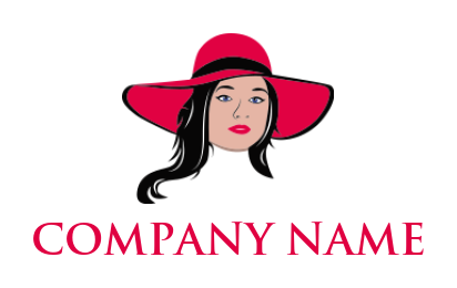 fashion logo online woman wearing brimmed hat - logodesign.net
