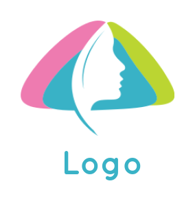 make a beauty logo women face in abstract shape