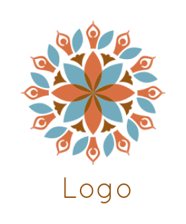 spa logo maker yoga people forming mandala pattern