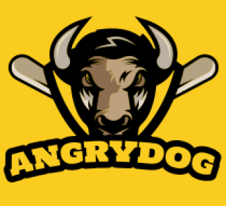 animal logo angry bull mascot with bats