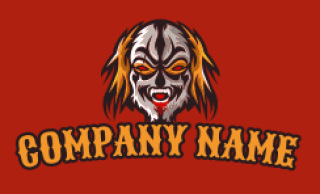 games logo maker killer clown mascot laughing