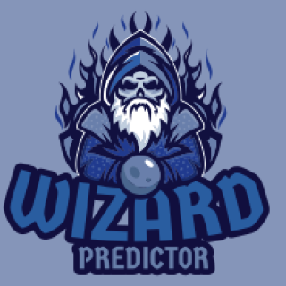 games logo wizard mascot holding an orb