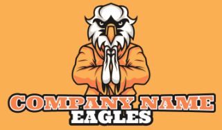sports logo eagle mascot in martial art clothing