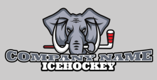 animal logo elephant face with hockey mascot