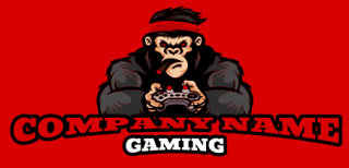 mascot logo gorilla with video game controller