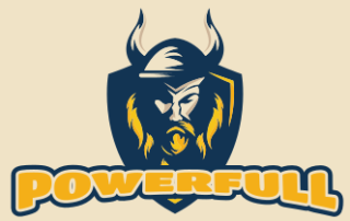  mascot logo Viking with horn helmet