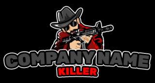 games logo icon man with cowboy hat and gun