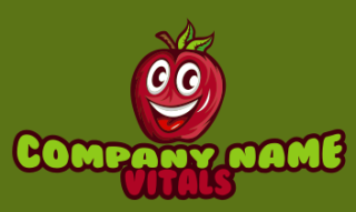 food logo smiley red apple mascot