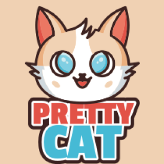 pet logo smiling cute kitten mascot