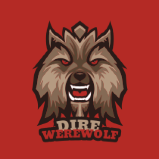 animal logo mascot angry werewolf