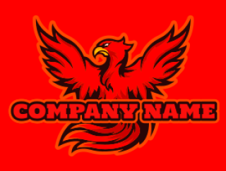 bird logo angry red phoenix mascot