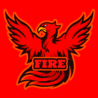bird logo angry red phoenix mascot