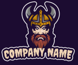 games logo online viking mascot red beard 