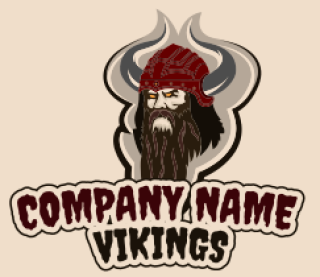 games logo fierce viking mascot with long beard