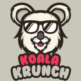 animal logo cool koala mascot wearing glasses