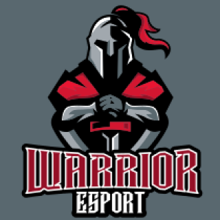 games logo warrior mascot holding sword
