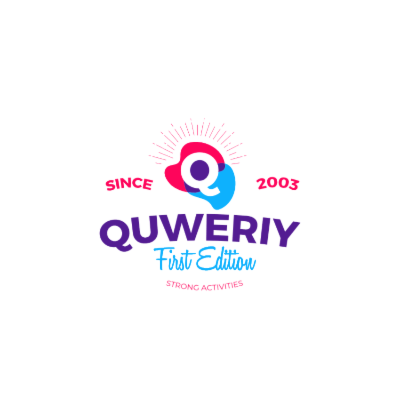 letter Q in abstract shape with creative text