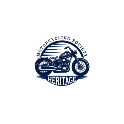 illustrative vintage motorbike in circle