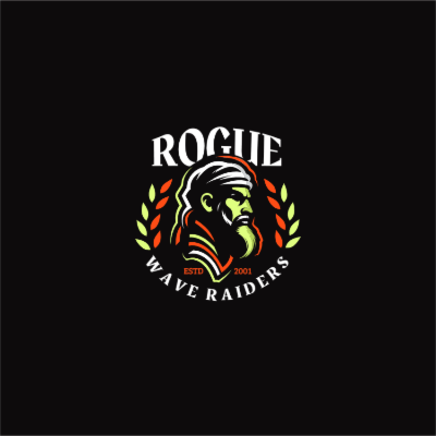 side face man illustration in wreath