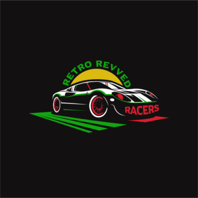 racing car on stripes and sun