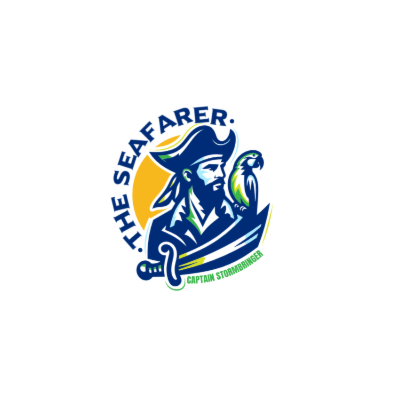 illustrative pirate with parrot and cutlass