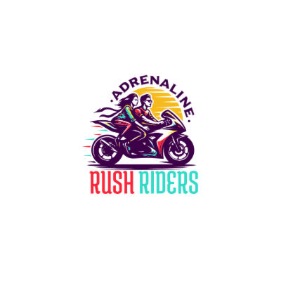 couple riding sports motorcycle illustration