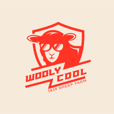 cool sheep in shield