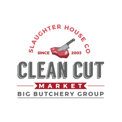 butcher knife cut steak icon in creative text