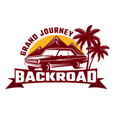 classic car palm trees and mountains