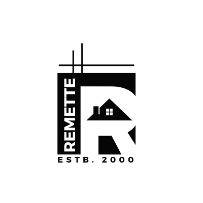 negative space letter R with gable roof