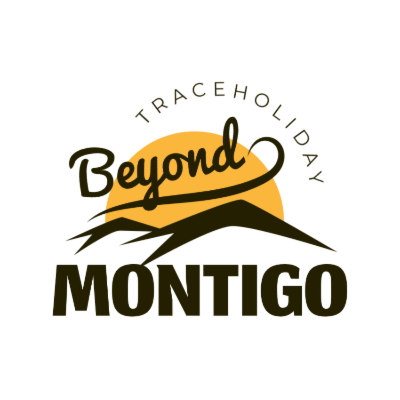 abstract sunset over mountains with text