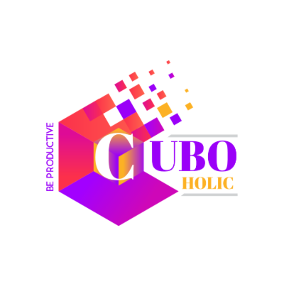 colorful pixels flying from gradient cube