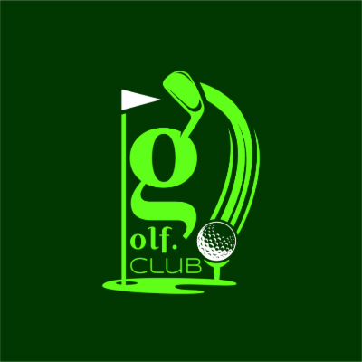 golf club swoosh ball on tee and flag pole