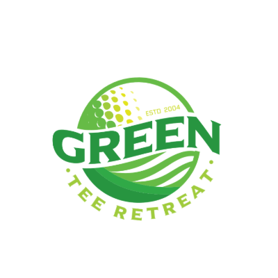 leaf and wavy text on half golf ball