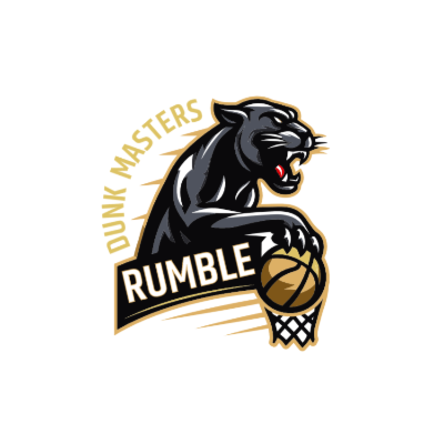 growling panther dunking basketball