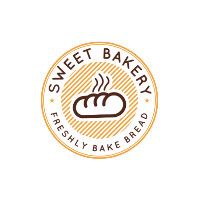 line art bread in circle with text